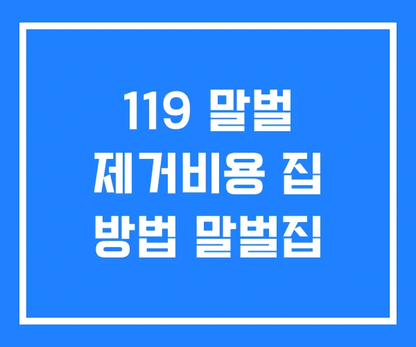 119 말벌 제거비용 집 방법 말벌집