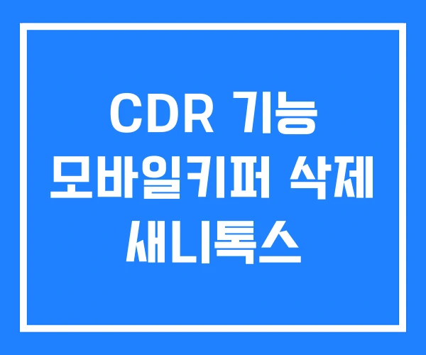 CDR 기능 모바일키퍼 삭제 새니톡스