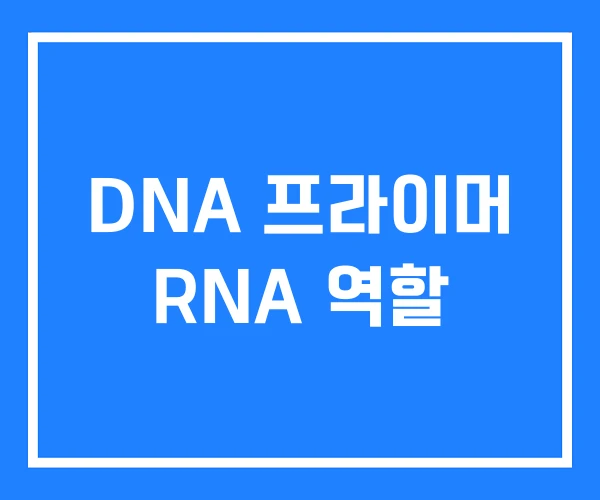 DNA 프라이머 RNA 역할