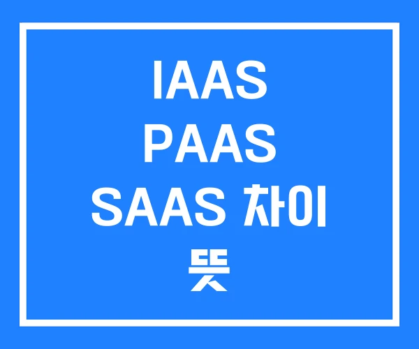 IAAS PAAS SAAS 차이 뜻