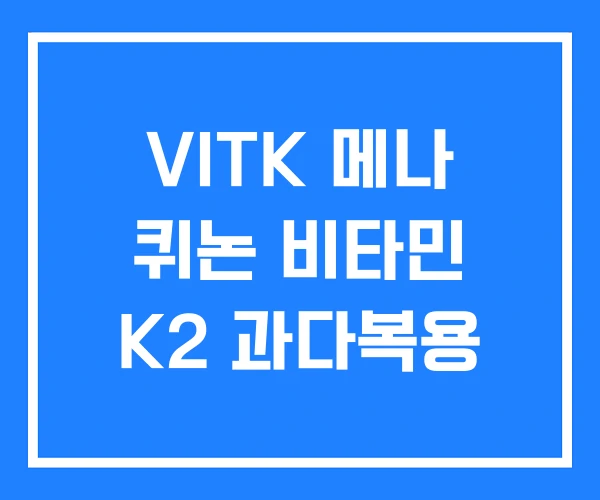 VITK 메나 퀴논 비타민 K2 과다복용