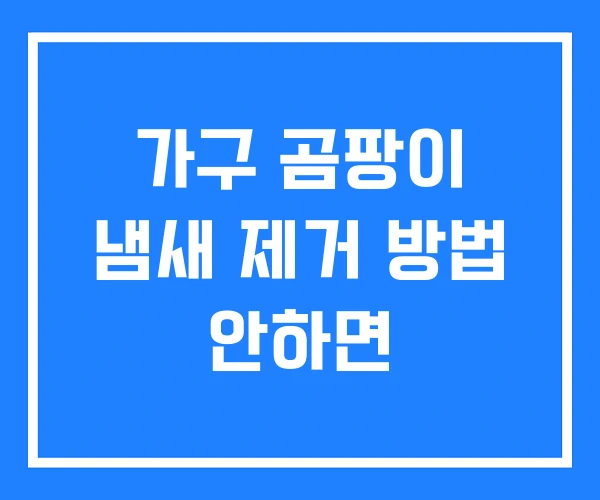 가구 곰팡이 냄새 제거 방법 안하면
