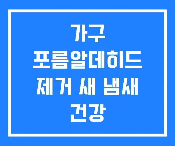 가구 포름알데히드 제거 새 냄새 건강 가구 포름알데히드 제거 새 냄새 건강