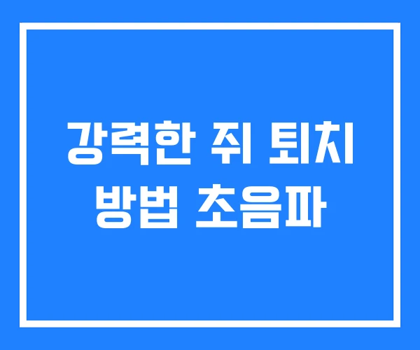 강력한 쥐 퇴치 방법 초음파