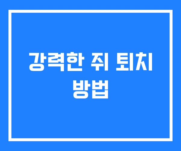 강력한 쥐 퇴치 방법 강력한 쥐 퇴치 방법