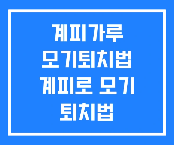 계피가루 모기퇴치법 계피로 모기 퇴치법