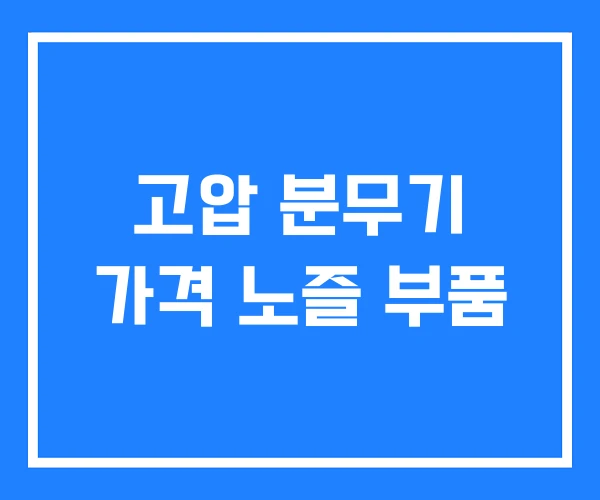 고압 분무기 가격 노즐 부품