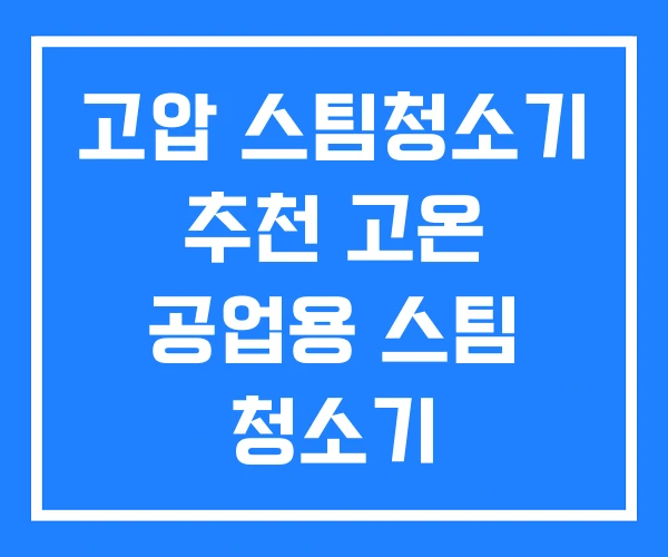 고압 스팀청소기 추천 고온 공업용 스팀 청소기