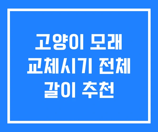 고양이 모래 교체시기 전체 갈이 추천