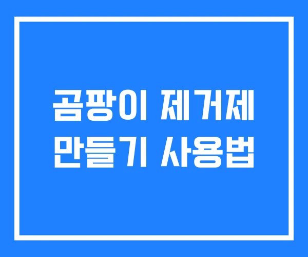 곰팡이 제거제 만들기 사용법