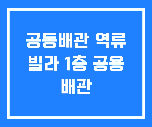 공동배관 역류 빌라 1층 공용 배관 공동배관 역류 빌라 1층 공용 배관