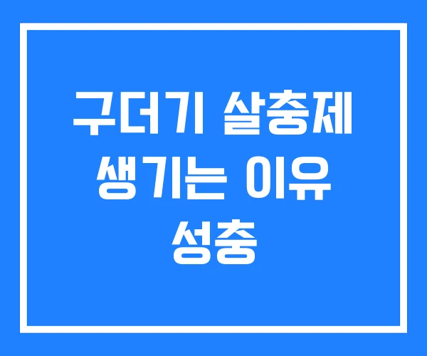 구더기 살충제 생기는 이유 성충 구더기 살충제 생기는 이유 성충