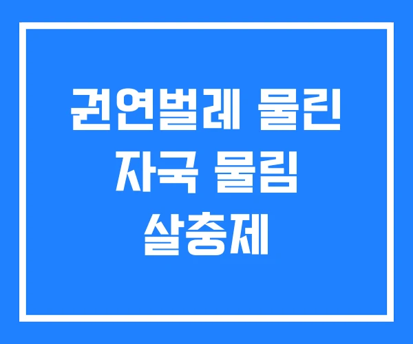 권연벌레 물린 자국 물림 살충제 권연벌레 물린 자국 물림 살충제