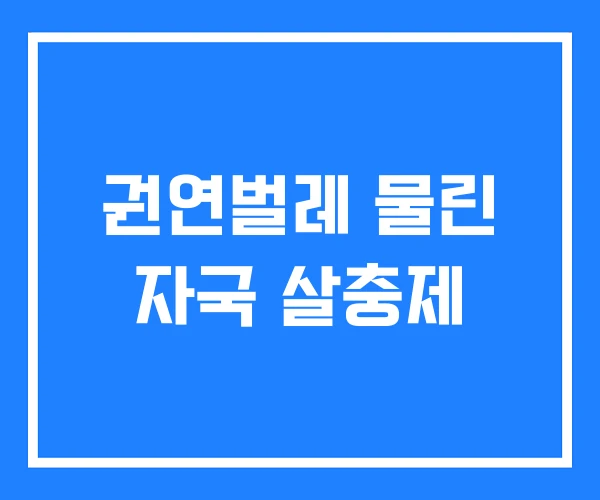 권연벌레 물린 자국 살충제 권연벌레 물린 자국 살충제