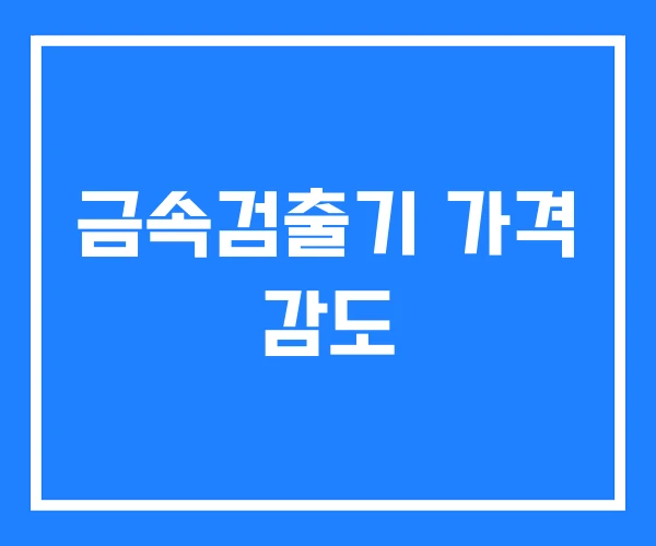 금속검출기 가격 감도