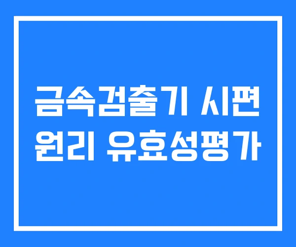 금속검출기 시편 원리 유효성평가