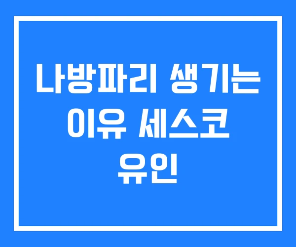 나방파리 생기는 이유 세스코 유인