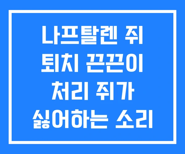 나프탈렌 쥐 퇴치 끈끈이 처리 쥐가 싫어하는 소리 나프탈렌 쥐 퇴치 끈끈이 처리 쥐가 싫어하는 소리