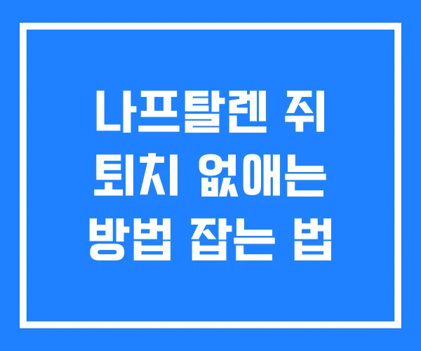 나프탈렌 쥐 퇴치 없애는 방법 잡는 법