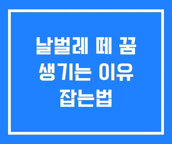 날벌레 떼 꿈 생기는 이유 잡는법