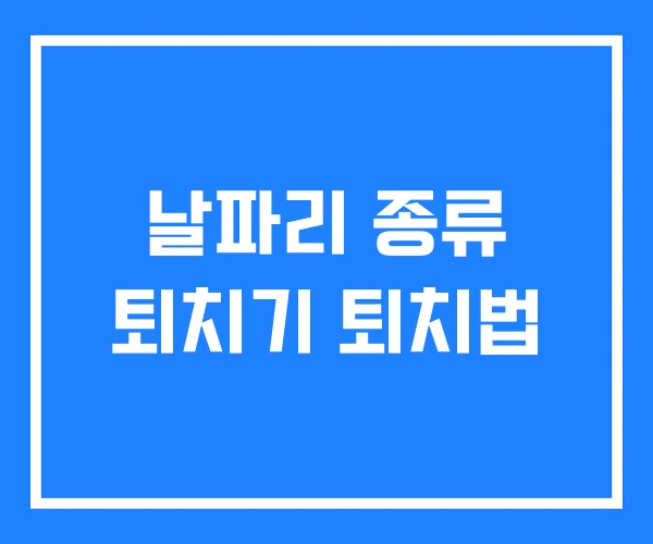 날파리 종류 퇴치기 퇴치법