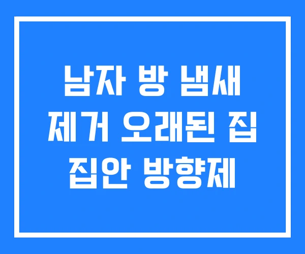 남자 방 냄새 제거 오래된 집 집안 방향제
