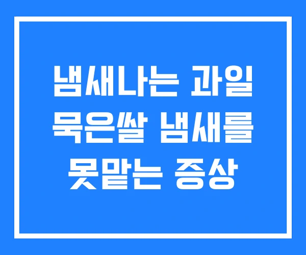 냄새나는 과일 묵은쌀 냄새를 못맡는 증상