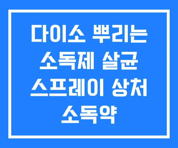 다이소 뿌리는 소독제 살균 스프레이 상처 소독약