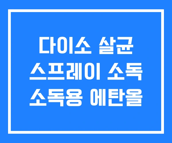 다이소 살균 스프레이 소독 소독용 에탄올