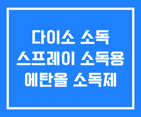다이소 소독 스프레이 소독용 에탄올 소독제