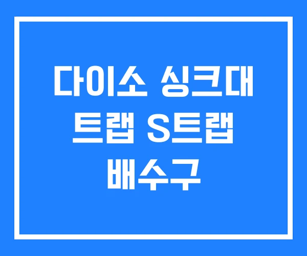 다이소 싱크대 트랩 S트랩 배수구 다이소 싱크대 트랩 S트랩 배수구