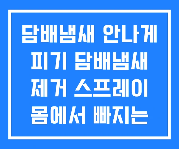 담배냄새 안나게 피기 담배냄새 제거 스프레이 몸에서 빠지는 시간 담배냄새 안나게 피기 담배냄새 제거 스프레이 몸에서 빠지는 시간