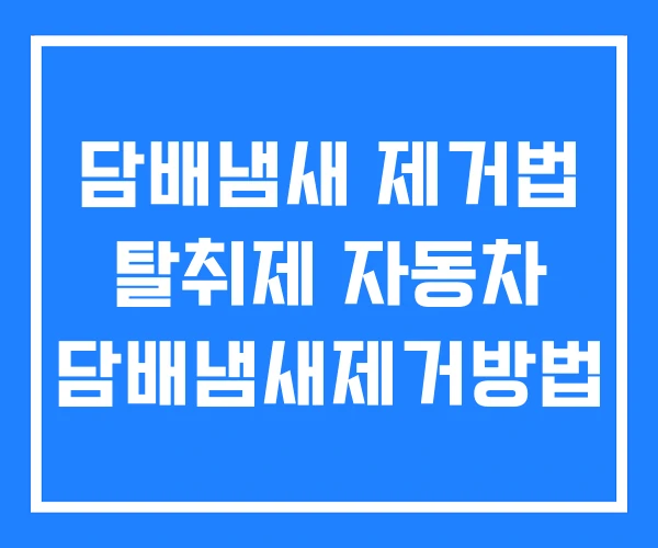 담배냄새 제거법 탈취제 자동차 담배냄새제거방법 담배냄새 제거법 탈취제 자동차 담배냄새제거방법