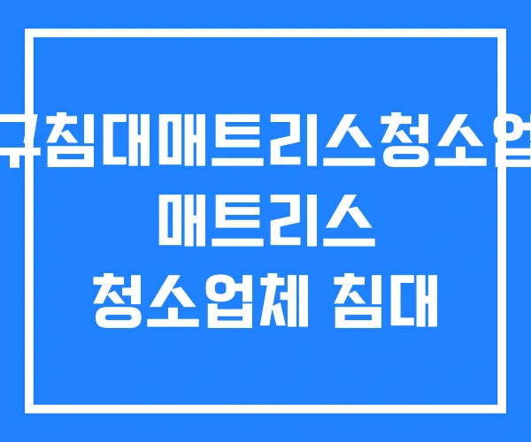 대구침대매트리스청소업체 매트리스 청소업체 침대