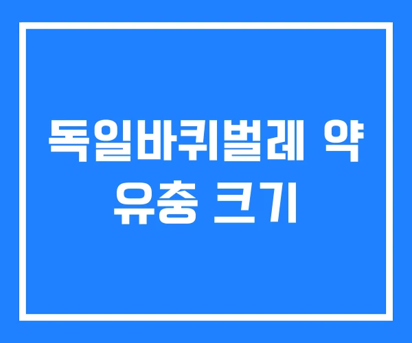 독일바퀴벌레 약 유충 크기