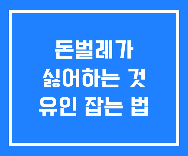 돈벌레가 싫어하는 것 유인 잡는 법