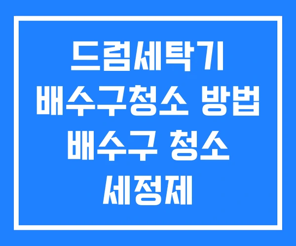 드럼세탁기 배수구청소 방법 배수구 청소 세정제
