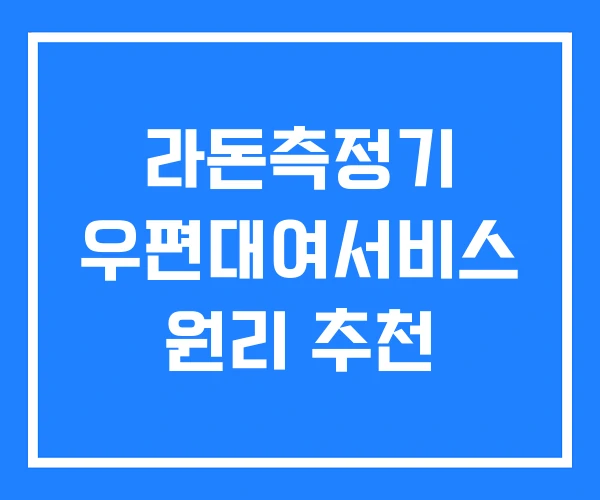 라돈측정기 우편대여서비스 원리 추천 라돈측정기 우편대여서비스 원리 추천
