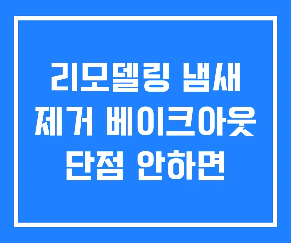 리모델링 냄새 제거 베이크아웃 단점 안하면