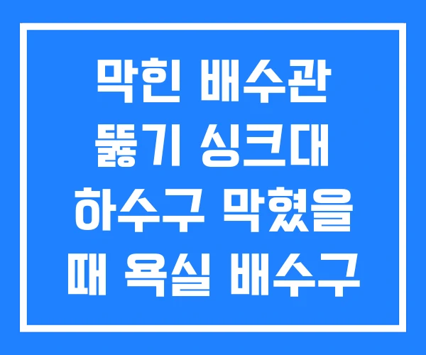 막힌 배수관 뚫기 싱크대 하수구 막혔을 때 욕실 배수구 막힌 배수관 뚫기 싱크대 하수구 막혔을 때 욕실 배수구