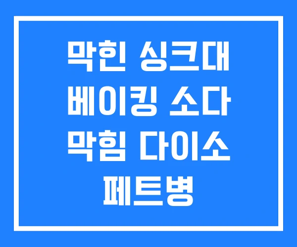 막힌 싱크대 베이킹 소다 막힘 다이소 페트병