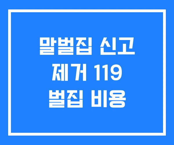 말벌집 신고 제거 119 벌집 비용