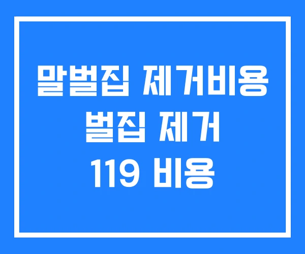 말벌집 제거비용 벌집 제거 119 비용