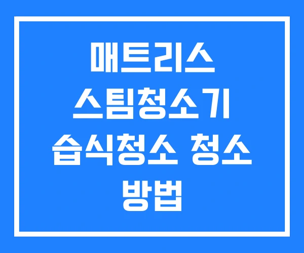 매트리스 스팀청소기 습식청소 청소 방법