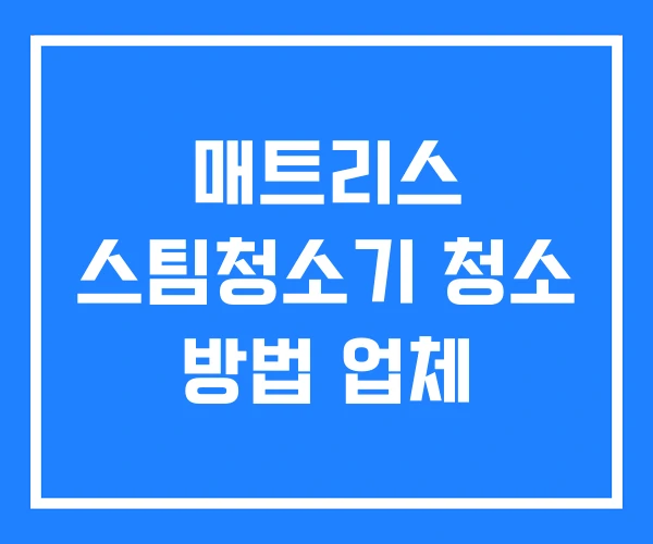매트리스 스팀청소기 청소 방법 업체