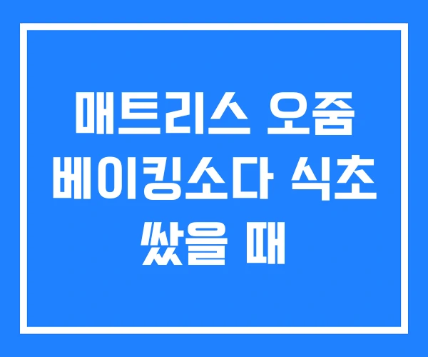 매트리스 오줌 베이킹소다 식초 쌌을 때