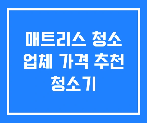매트리스 청소 업체 가격 추천 청소기