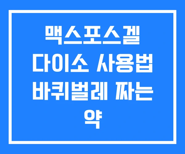 맥스포스겔 다이소 사용법 바퀴벌레 짜는 약