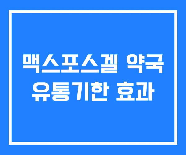 맥스포스겔 약국 유통기한 효과