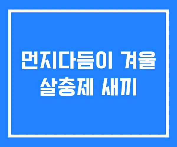 먼지다듬이 겨울 살충제 새끼